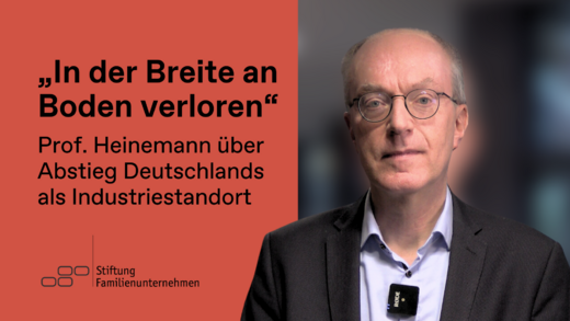 Prof. Dr. Friedrich Heinemann vom ZEW schildert in einem kurzen Video den Abstieg Deutschlands als Industriestandort